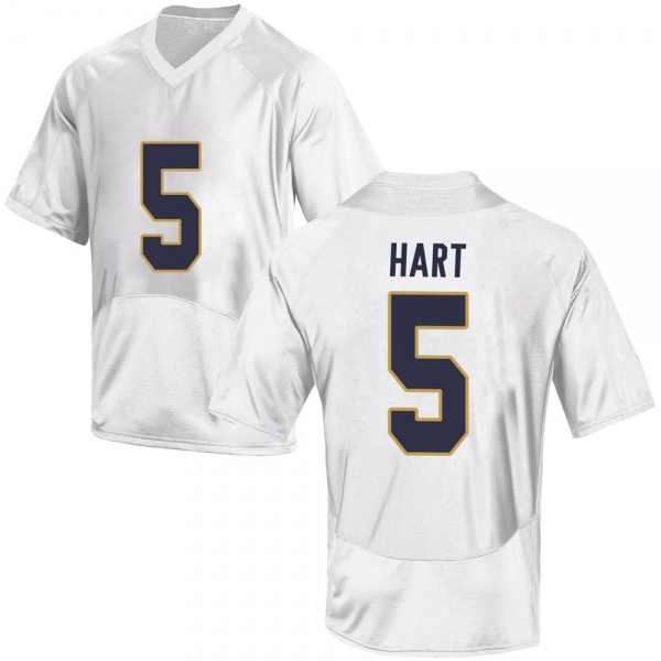 Cam Hart Notre Dame Fighting Irish NCAA Men's #5 White Replica College Stitched Football Jersey VWY7355DI